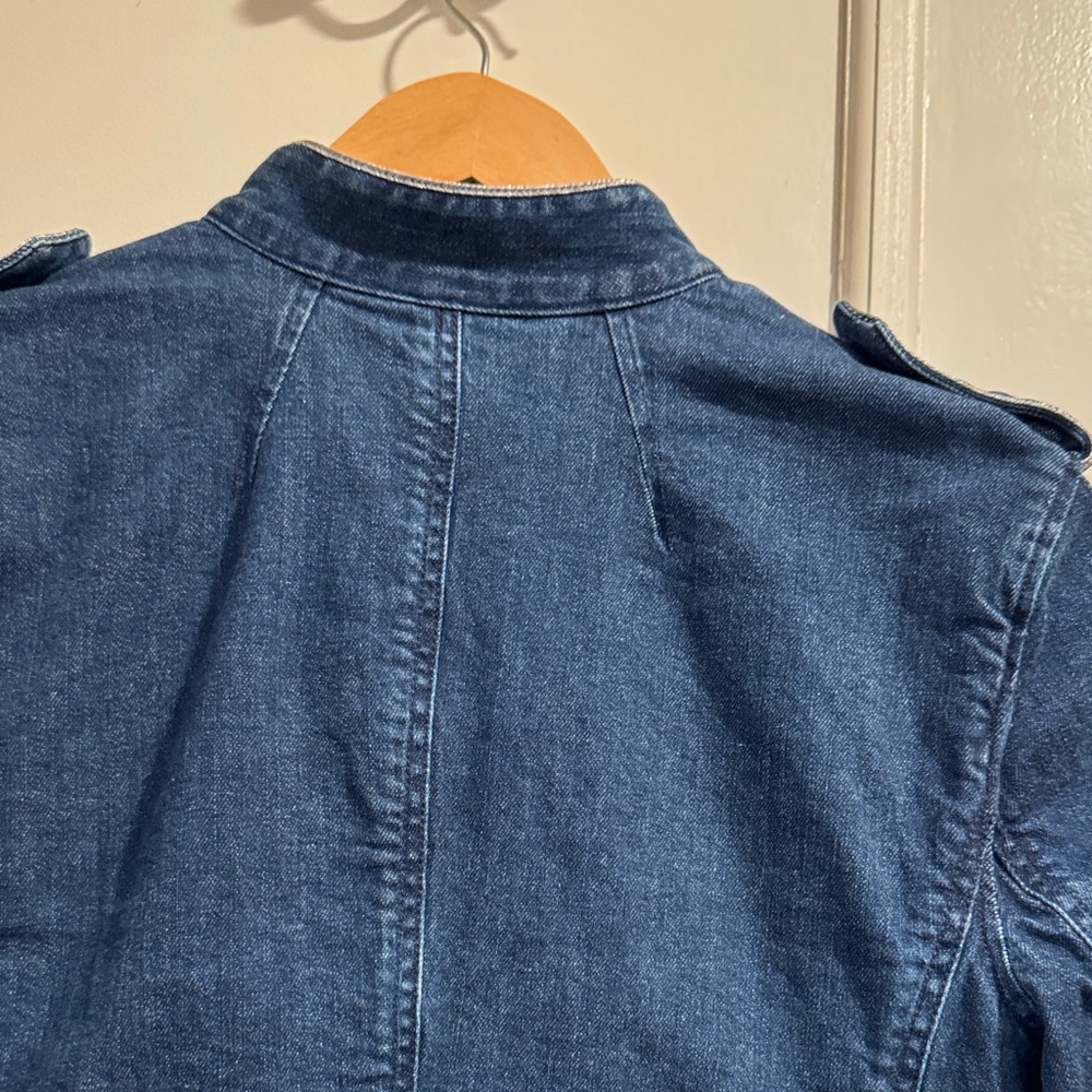 LAUREN RALPH LAUREN Sz8 MILITARY-INSPIRED OFFICER STRETCH DENIM JACKET - Picture 7 of 13